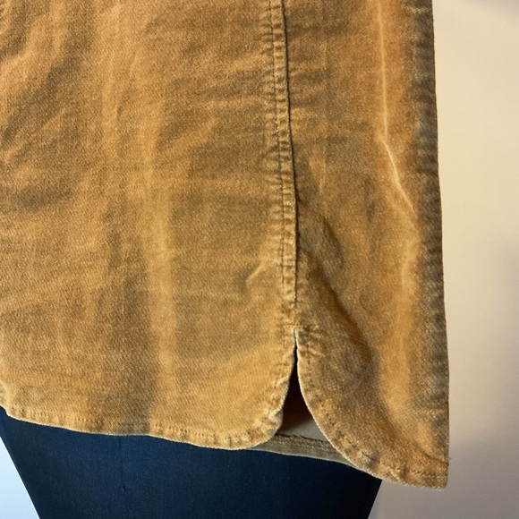 18. Brandy Melville Tan Velvet Mini Skirt Zipper Back Size Small - Picture 3 of 6